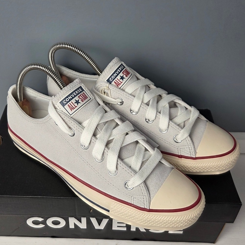 Converse Chuck Taylor All Star Ox Sneakers Mens 9 Womens 11 Gray Ivory Shoes New